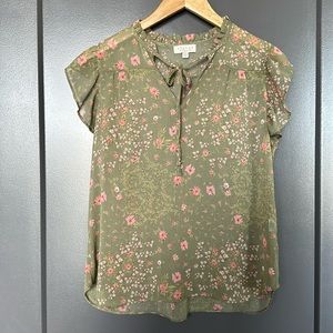 Sheer floral blouse. Status by chenault xs